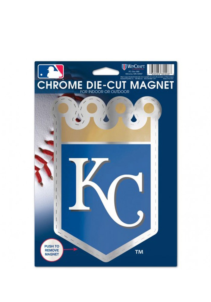 Kansas City Royals 6.25x9 Chrome Car Magnet - Blue