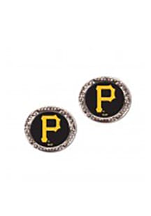 Pittsburgh Pirates Crystal Post Womens Earrings