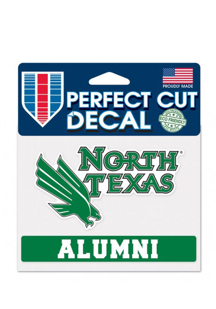 North Texas Mean Green 4.5x5.75 Alumni Perfect Cut Auto Decal - Green