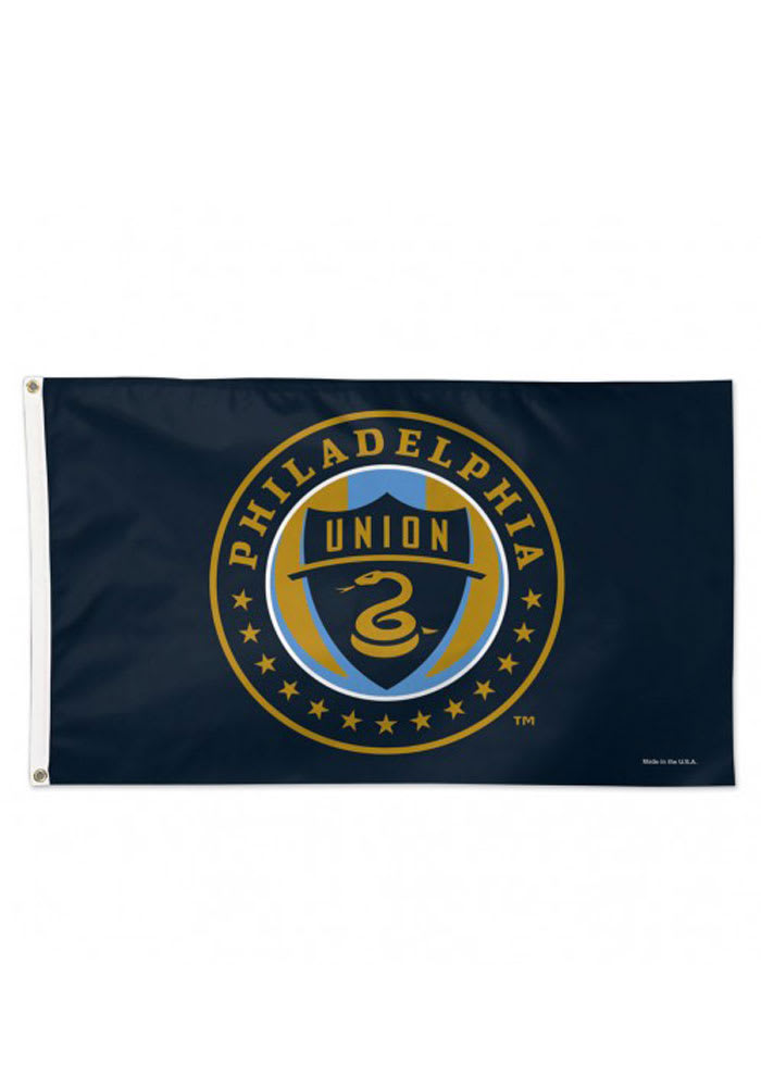 Philadelphia Union Deluxe Grommet Navy Blue Silk Screen Grommet Flag
