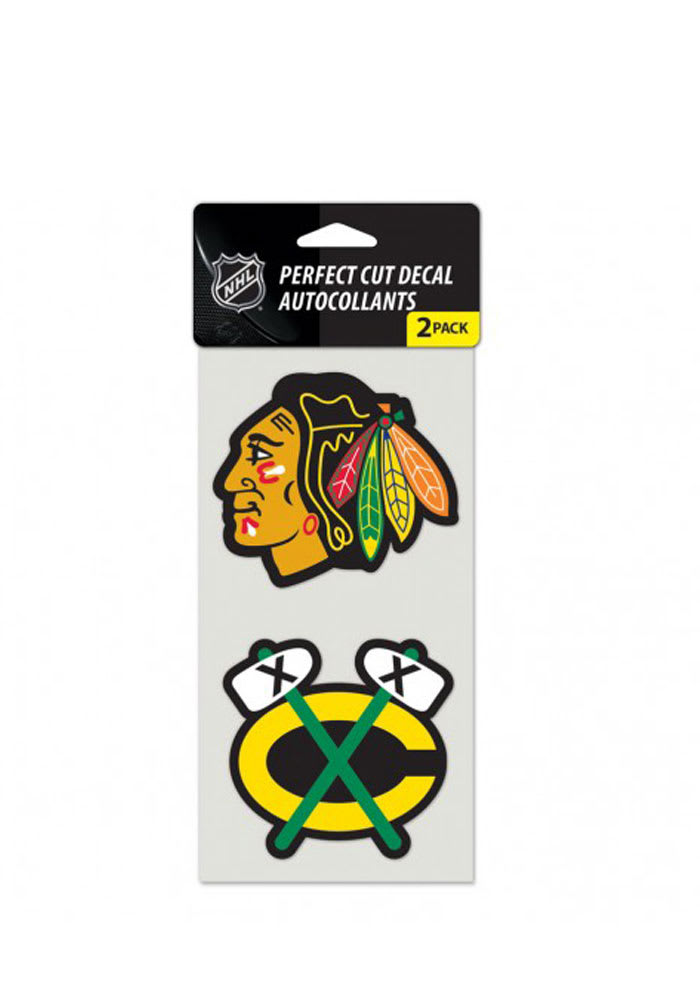 Chicago Blackhawks 2 Pack Perfect Cut Auto Decal - Black