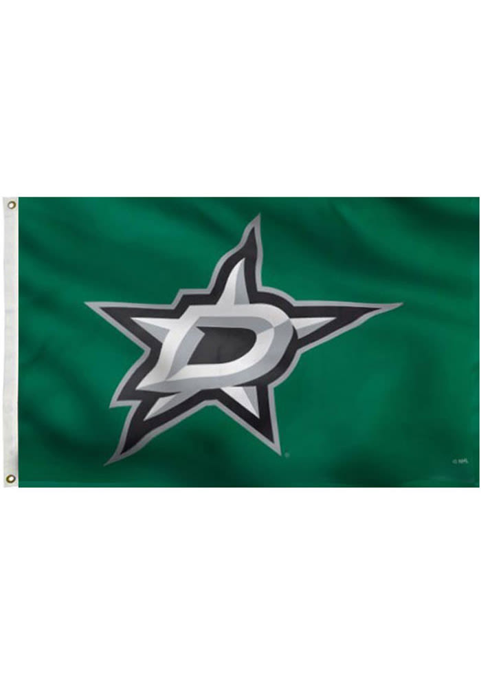 Dallas Stars 3x5 Green Grommet Green Silk Screen Grommet Flag