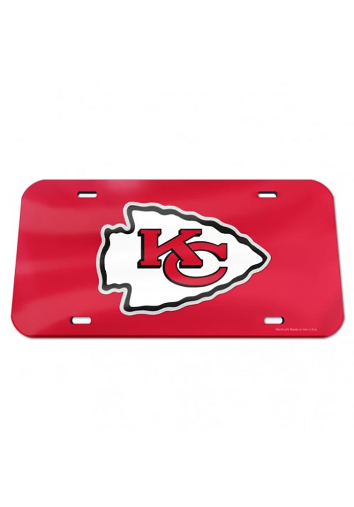 Kansas City Chiefs State Shape Acrylic Metallic Auto Emblem