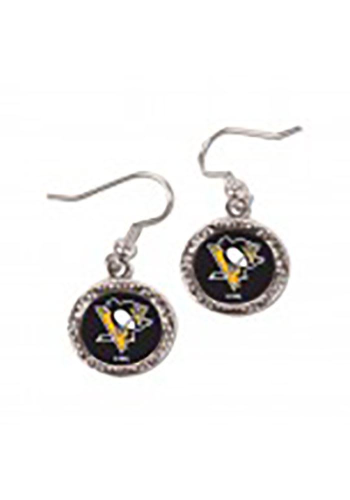 Pittsburgh Penguins Hammered Dangle Womens Earrings