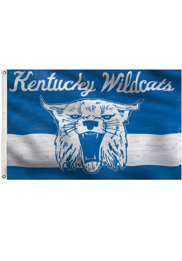 Kentucky Wildcats 3x5 College Vault Mascot Grommet Blue Silk Screen Grommet Flag