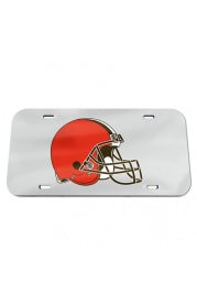 Cleveland Browns Classic Acrylic Team Logo Silver Car Accessory License Plate