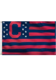 Cleveland Indians Stars and Stripes Grommet Navy Blue Silk Screen Grommet Flag