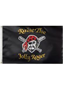 Pittsburgh Pirates Raise the Jolly Rogers Grommets Black Silk Screen Grommet Flag