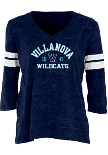 Villanova Wildcats Womens Navy Blue BO 3/4 Sleeve Long Sleeve Women's V-Neck