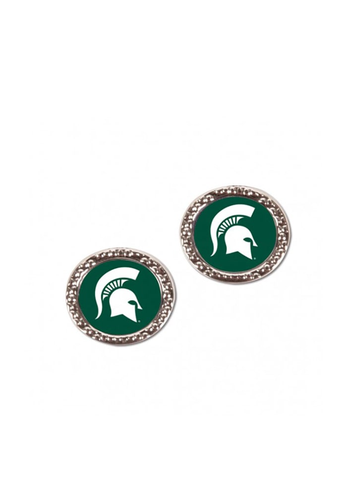 Michigan State Spartans Hammered Post Womens Earrings