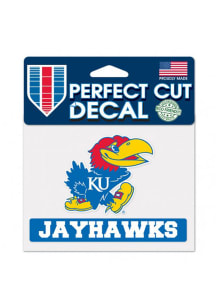 Kansas Jayhawks Team Name Perfect Cut Auto Decal - Blue