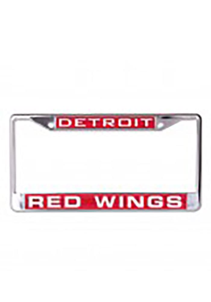 Detroit Red Wings License Frame Detroit Chrome Inlaid License Plate Holder Red