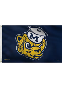 Navy Blue Michigan Wolverines Vault Logo Grommet Silk Screen Grommet Flag