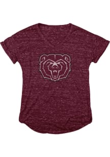 Missouri State Bears Womens Maroon Confetti V-Neck T-Shirt