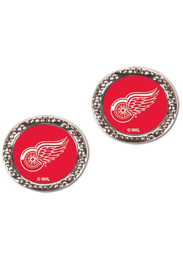Detroit Red Wings Hammered Post Womens Earrings