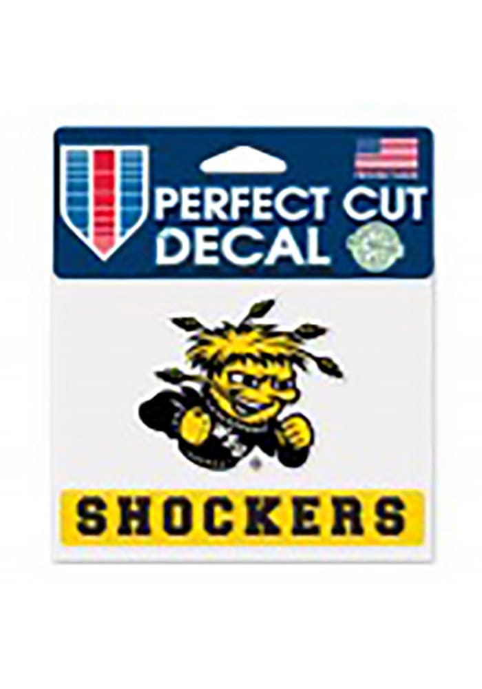 Wichita State Shockers Team Name Perfect Cut Auto Decal - Yellow