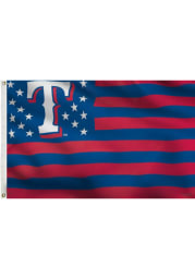 Texas Rangers Stars and Stripes Blue Silk Screen Grommet Flag