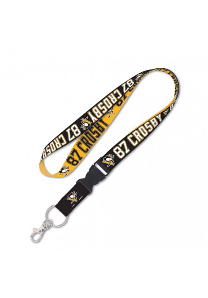 Pittsburgh Penguins 1 Detachable Buckle Lanyard - BLACK/YELLOW