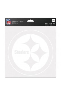Pittsburgh Steelers 8x8 White Auto Decal - White