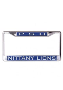 Penn State Nittany Lions Blue  Chome Inlaid License Frame