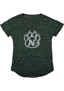 Northwest Missouri State Bearcats Womens Green Confetti V-Neck T-Shirt