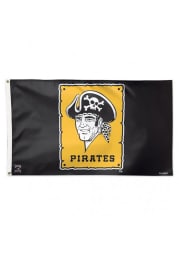 Pittsburgh Pirates Cooperstown Black Silk Screen Grommet Flag