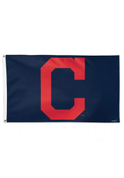 Cleveland Indians Alternate Background Navy Blue Silk Screen Grommet Flag
