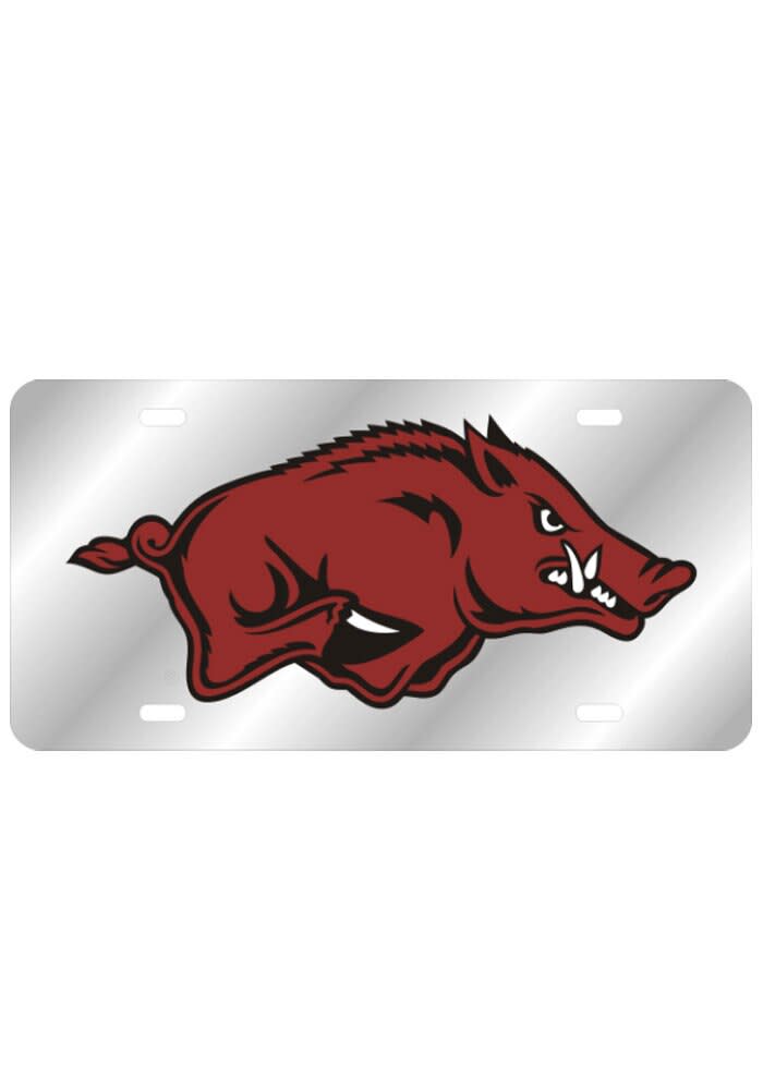 Arkansas Razorbacks License Plate Arkansas Team Logo Silver License