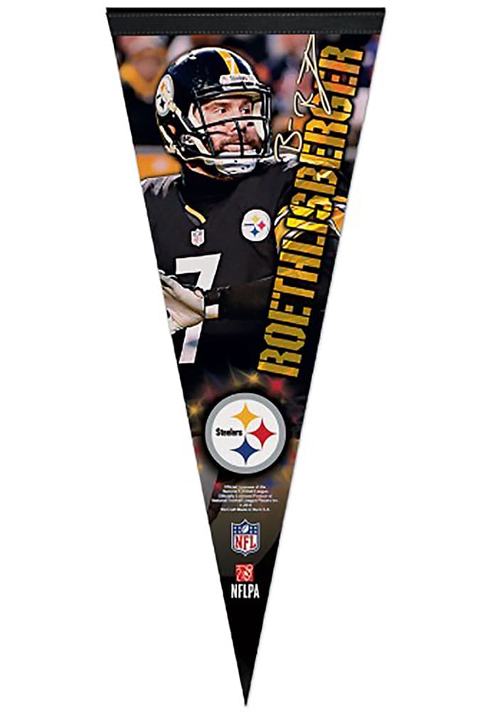 Pittsburgh Steelers Ben Roethlisberger 12x30 Vertical Player Premium Pennant