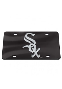 Chicago White Sox Black Crystal Mirror Car Accessory License Plate