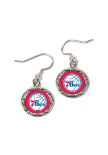 Philadelphia 76ers Hammered Dangle Womens Earrings