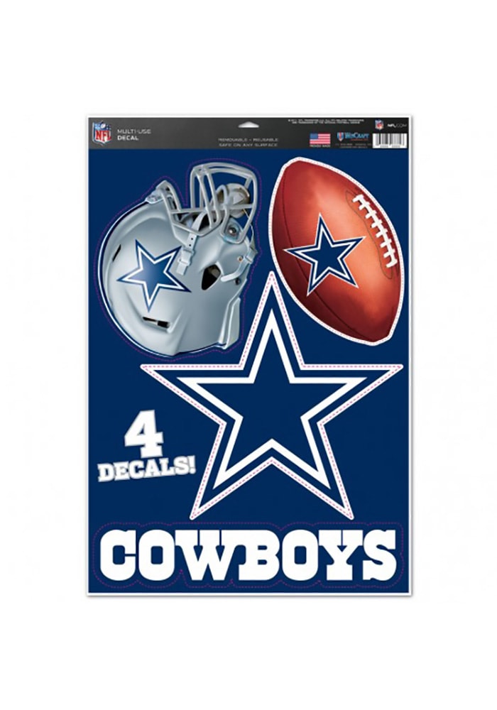 Dallas Cowboys 11x17 4 Pack Auto Decal Navy Blue