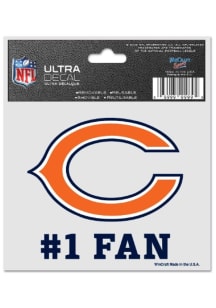 Chicago Bears 3x4 #1 Fan Auto Decal - Orange