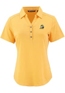 Cutter and Buck Oregon Ducks Womens Yellow Forge Eco Polo Short Sleeve Polo Shirt