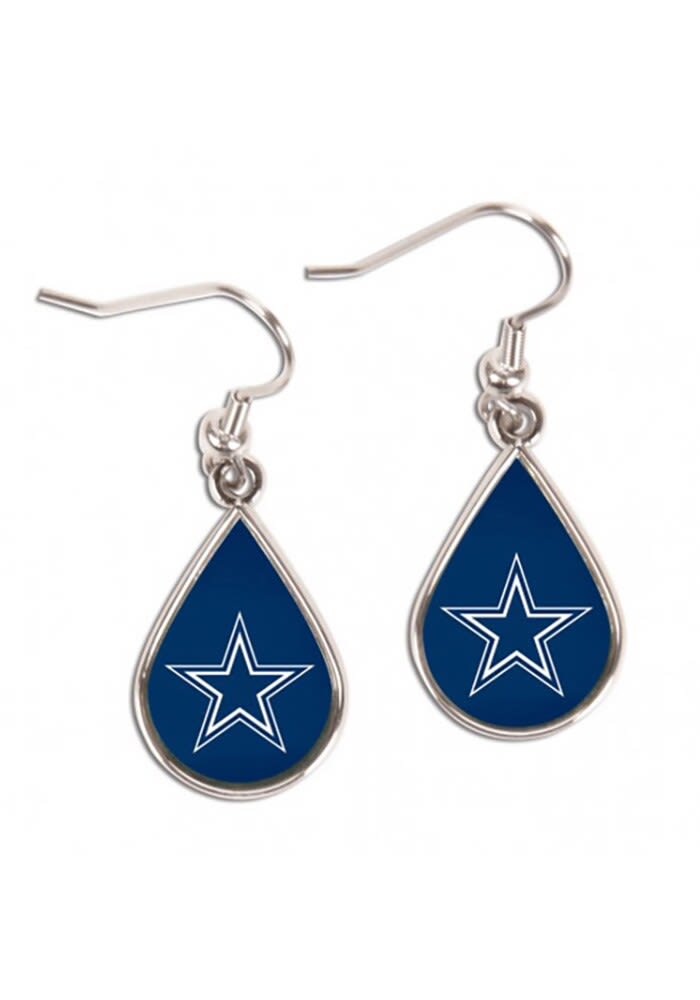 Dallas Cowboys Teardrop Love, Peace, Cowboys Earrings