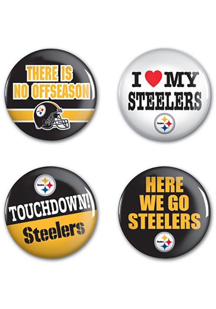Pittsburgh Steelers 4 Pack 1.25 Inch Button