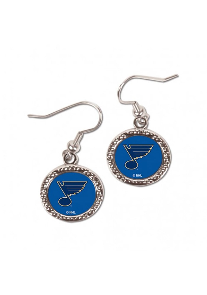 St Louis Blues Hammered Dangle Womens Earrings