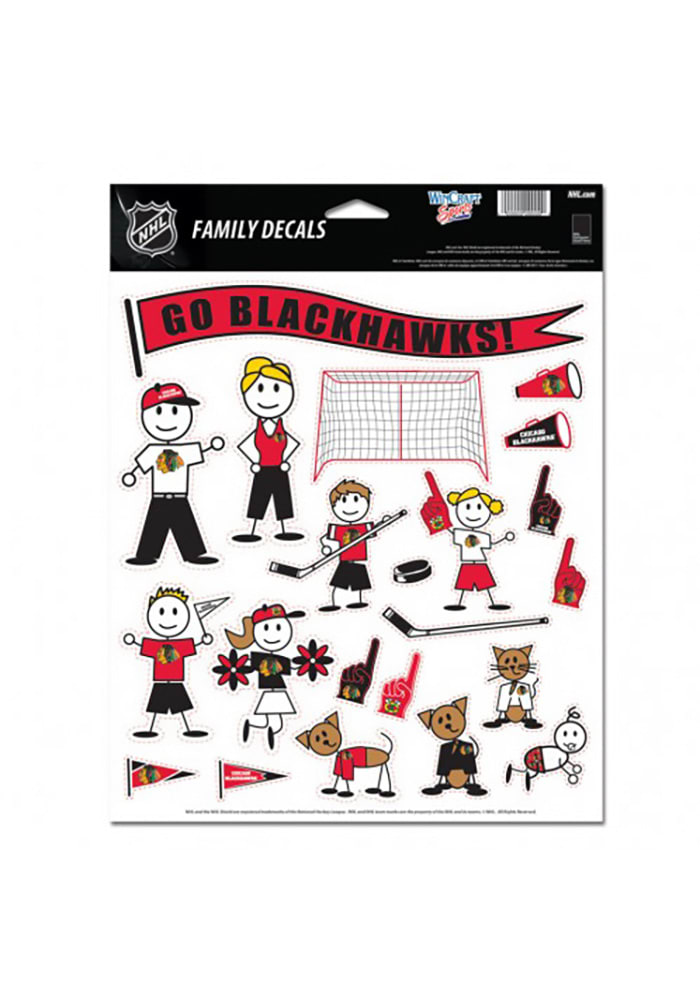 Chicago Blackhawks Family Pack Auto Decal - White