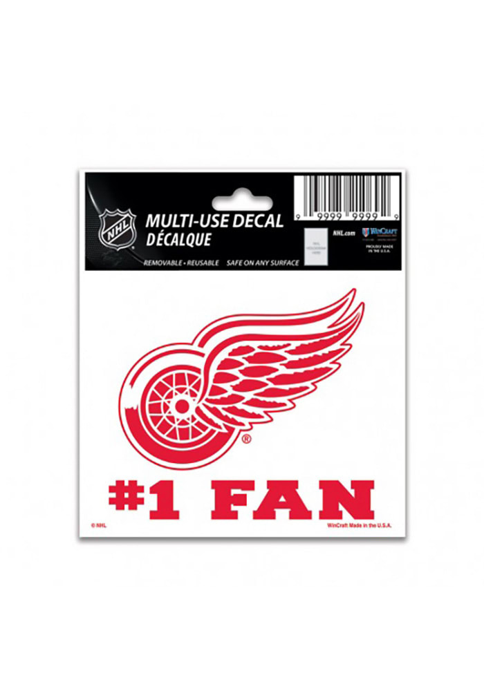 Detroit Red Wings Number 1 Auto Decal - Red