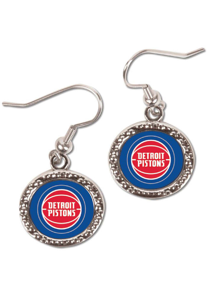Detroit Pistons Hammered Dangle Womens Earrings