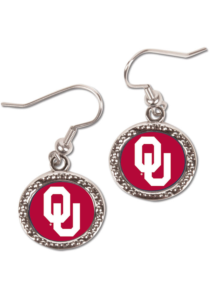 Oklahoma Sooners Hammered Dangle Womens Earrings