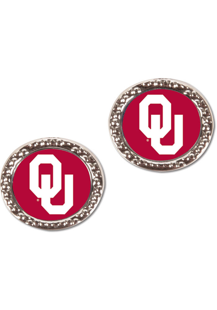 Oklahoma Sooners Hammered Post Womens Earrings