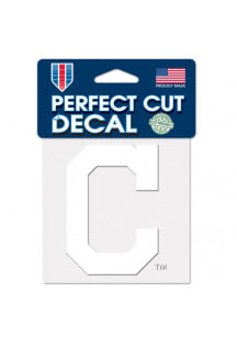 Cleveland Indians 4x4 inch Perfect Cut Auto Decal - White