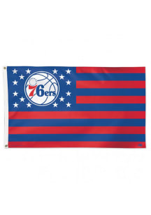 Philadelphia 76ers Americana Blue Silk Screen Grommet Flag