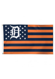 Detroit Tigers Stars and Stripes Navy Blue Silk Screen Grommet Flag