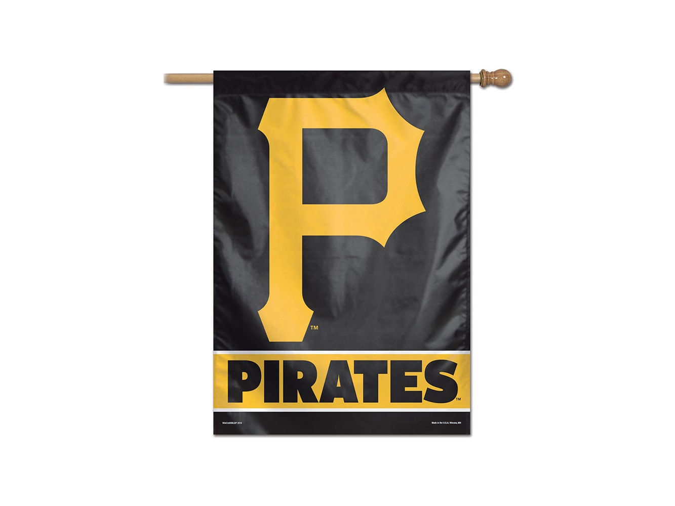 WinCraft Bandiera Da Giardino Pittsburgh Steelers Con Supporto - 33x45,7 Cm - Bandiera 2 Strati E Asta In Acciaio 101,6 Cm - Licenza Ufficiale NFL