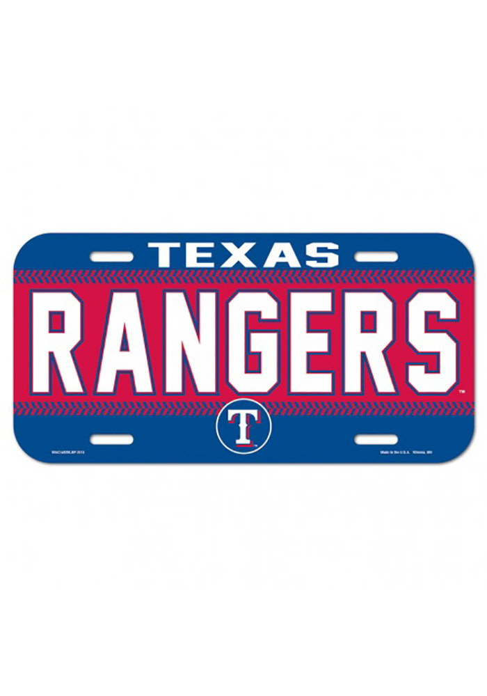 Texas Rangers Plastic Car Accessory License Plate