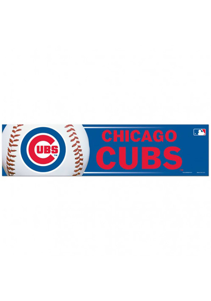 Chicago Cubs 3x12 inch Bumper Sticker - Blue