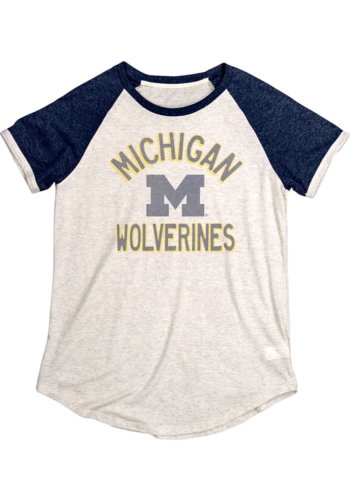 Michigan Wolverines Womens Oatmeal Stella Short Sleeve Crew T-Shirt