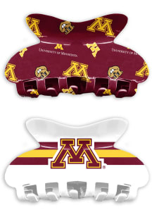 Claw Set of 2 Minnesota Golden Gophers Womens Hair Scrunchie - Maroon